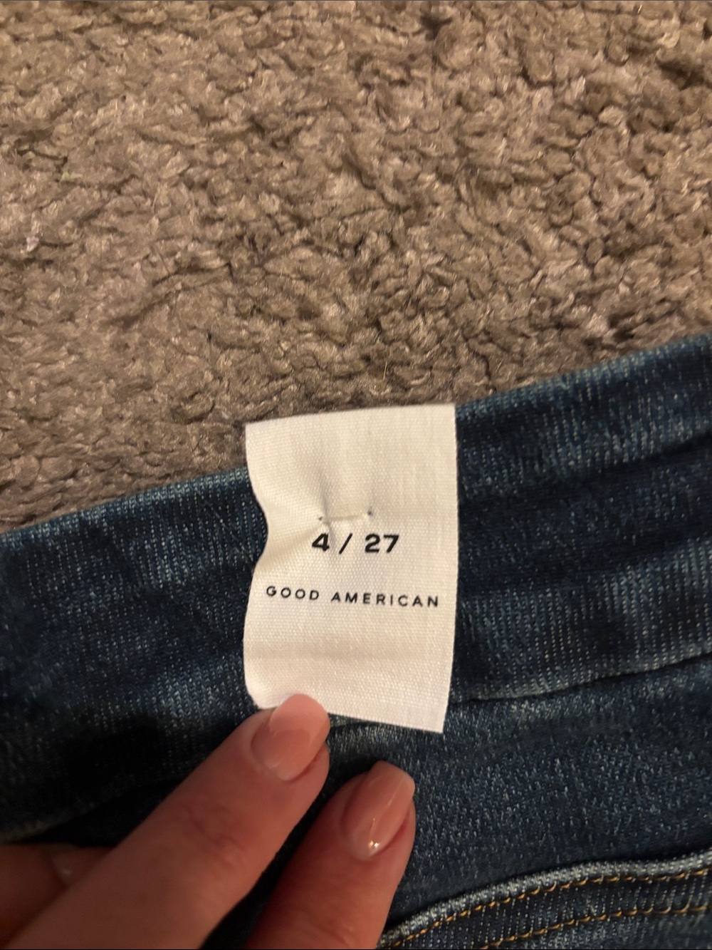 Good American Dark Blue High-Rise Wide Leg Jeans - Picture 4 of 9